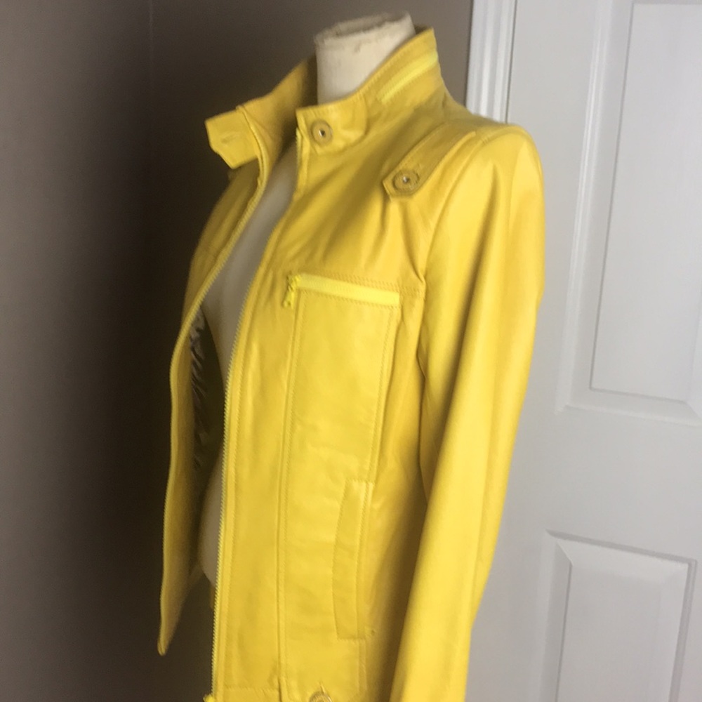 NWOT Yellow Danier leather jacket XS